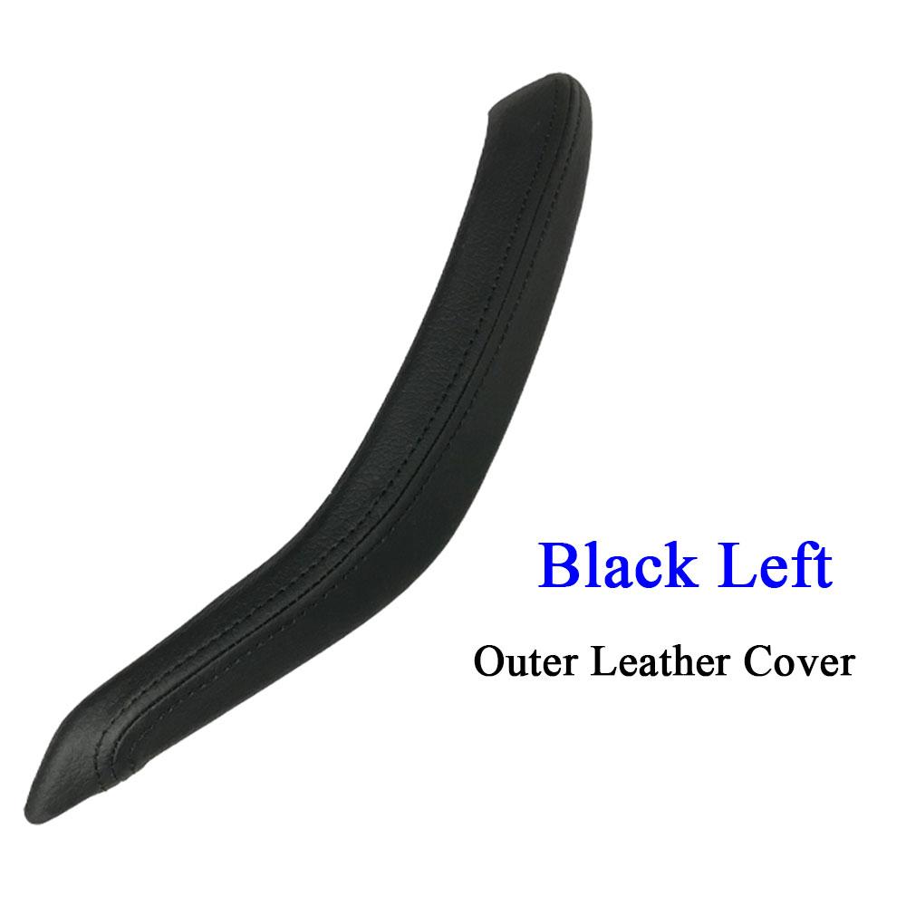 Manija de tracción de cuero para puerta Interior de pasajero, embellecedor de cubierta exterior de repuesto para BMW X5 X6 2014 2015 2016 2017, F15 F16, color negro