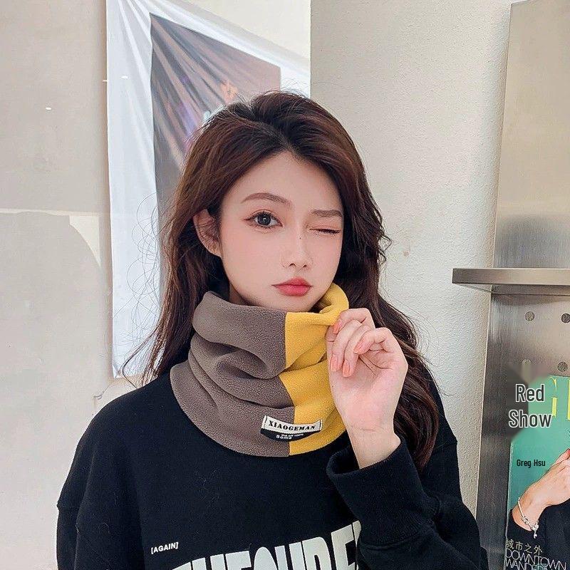 

Double Layer Unisex Warm Neck Gaiter: Korean Style Face Scarf with Fleece for Autumn/Winter Travel