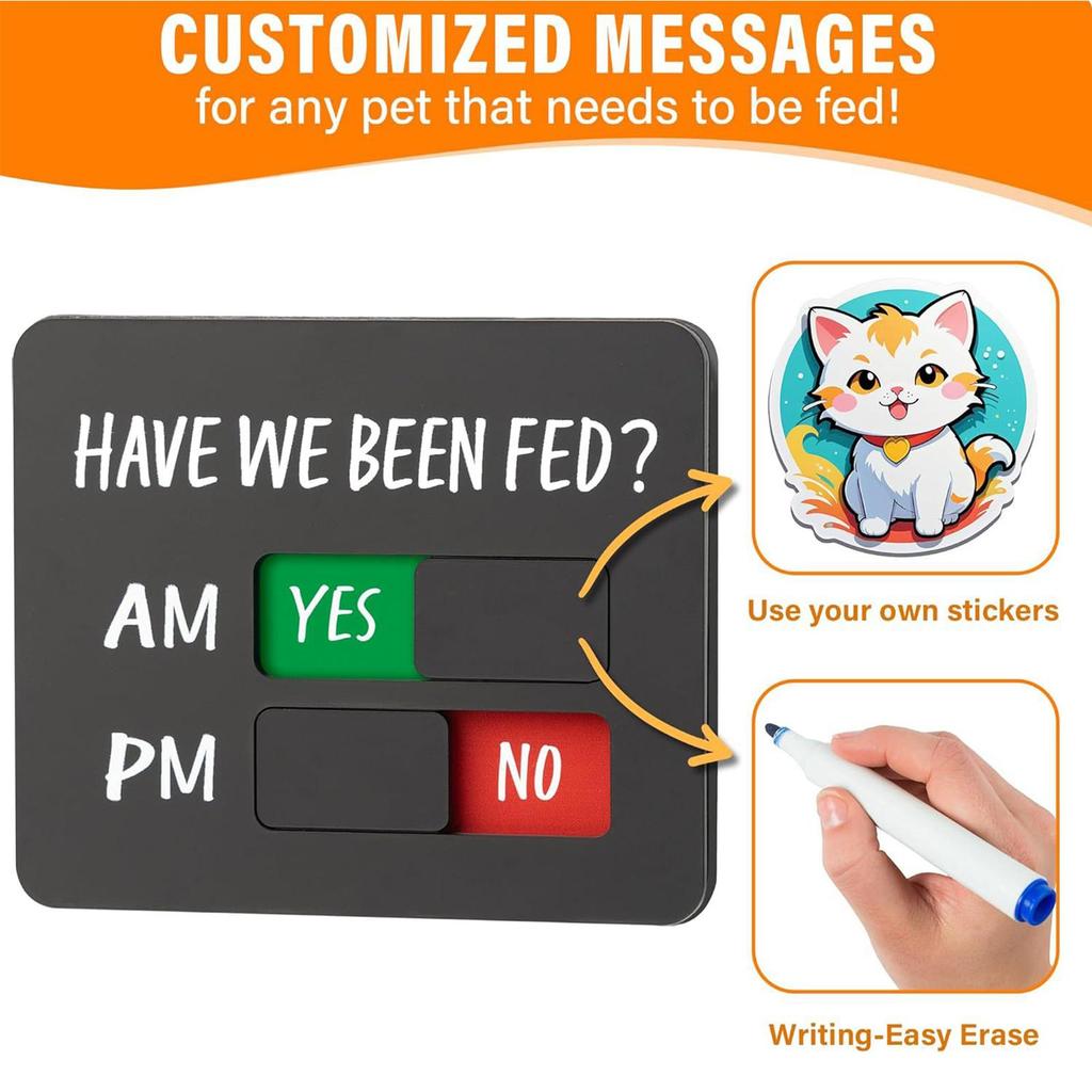 Dog Has Been Fed Sign Acrylic Magnetic Pet Supplies Magnets Dog Feeding Reminder Sign for Food Home Apartment Kitchen Door Daily