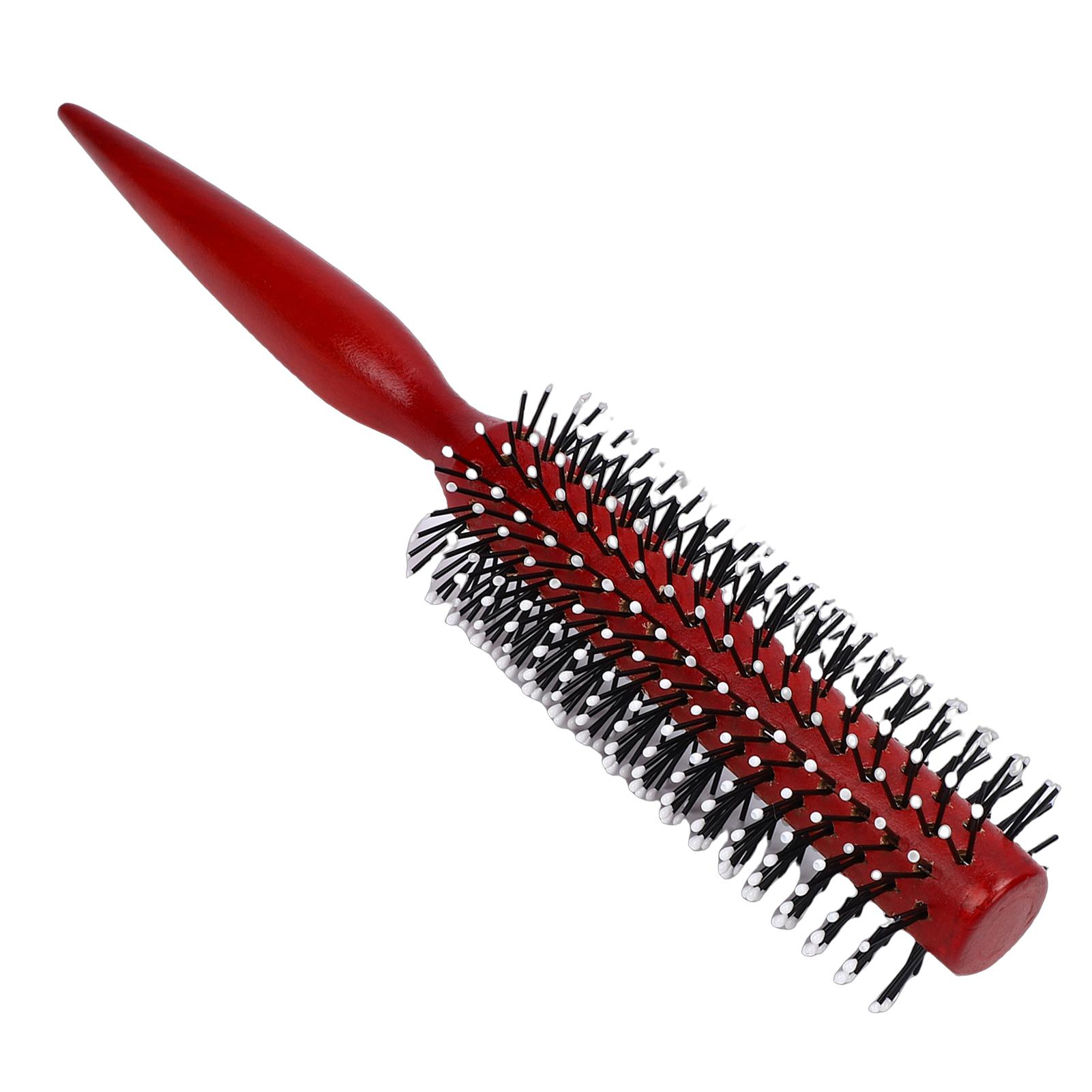 

Round Styling Hair Brush Anti Static Handle Reduce Frizz Wooden Curling Roll Hairbrush for Salon Home Use L 8.9 X 1.7in L