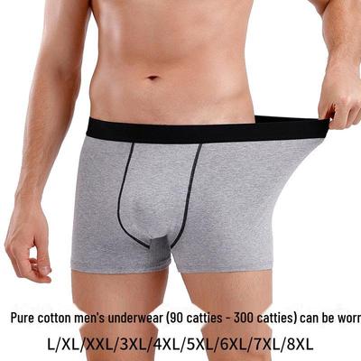 Men's Plus Size Breathable 3D Cotton Boxer Briefs - Seamless, Youthful Design