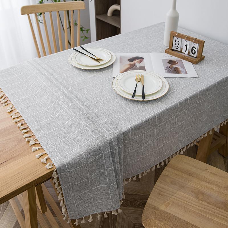 Waterproof And Oil-Proof Cotton And Linen Fabric Rectangular Tablecloth Coffee Table Pad Book Tablecloth Modern Simple Tablecloth