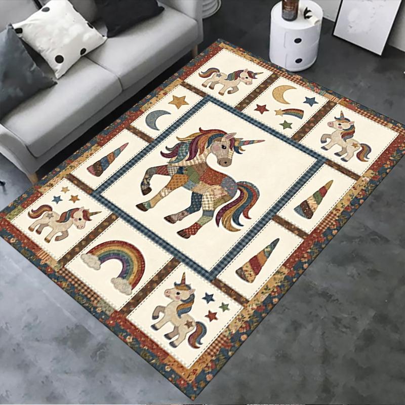2025 New Unicorn Animal Carpet Rug for Living Room Bedroom Home Sofa Decoration,Kids Play Non-slip Floor Mat138