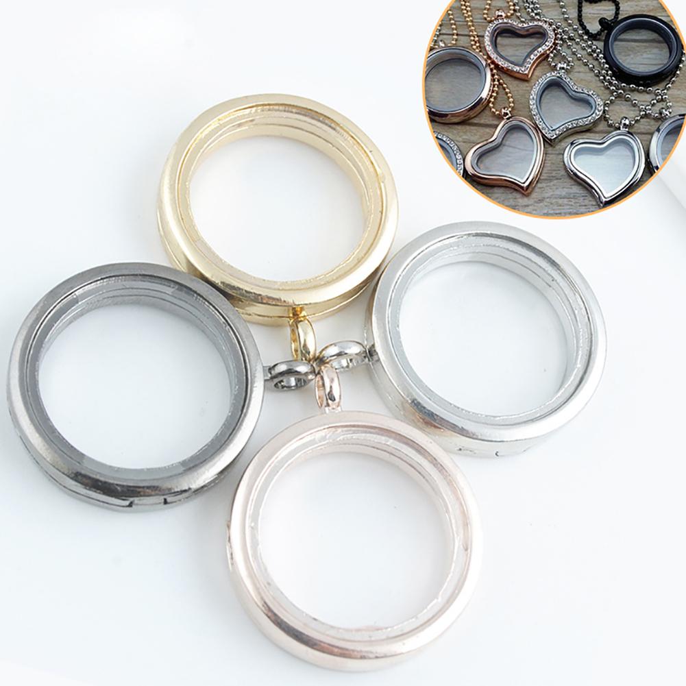 DIY Glass Photo Locket Pendant Round Shape Fashion Necklace Pendant