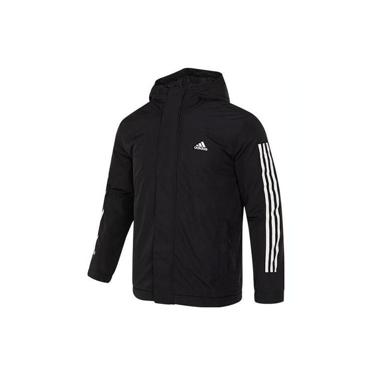 adidas 3-Stripes Fit Transition Jacket Asia Sizing Black White Men s IP2537 XXL