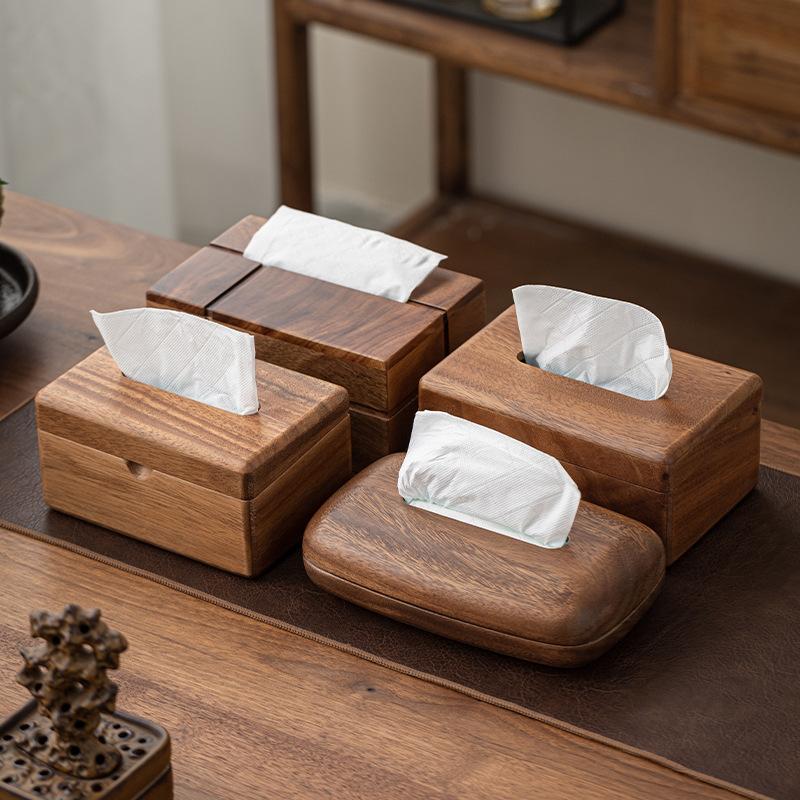 Wood Tissue Box Office Design Paper Towel Table Cute Hotel Paper Box Walnut Tissue Boxes Home Decor Dressing Rooms Tissue Storage Box Ornaments