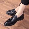 Korean-Style Men's Casual Leather Loafers - Youthful, Versatile, and British-Inspired Slip-On Shoes