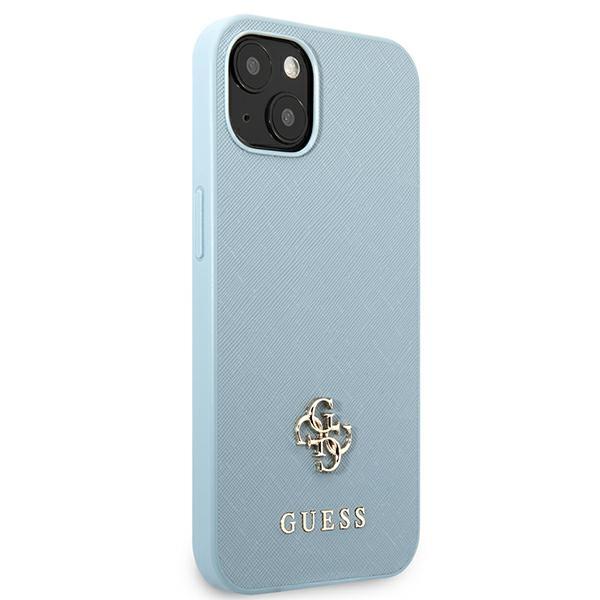 Guess Guhcp13Mps4Mb Iphone 13 / 14 / 15 6.1 Niebieski/Blue Hardcase Saffiano 4G Small Metal Logo