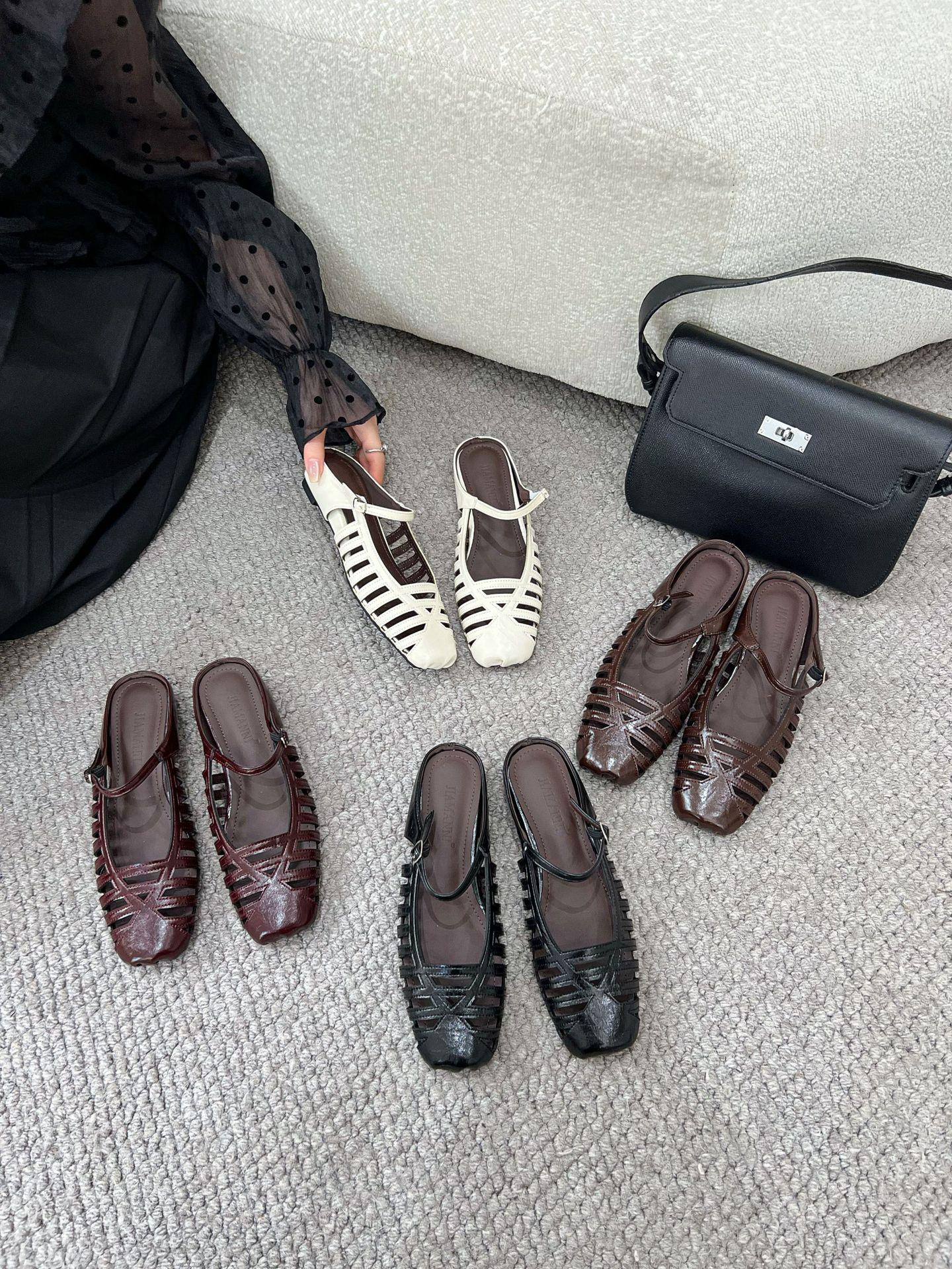 Women s Square Toe Cut-Out Summer French Style Vintage Style Mules - Perfect for Daily Wear 35