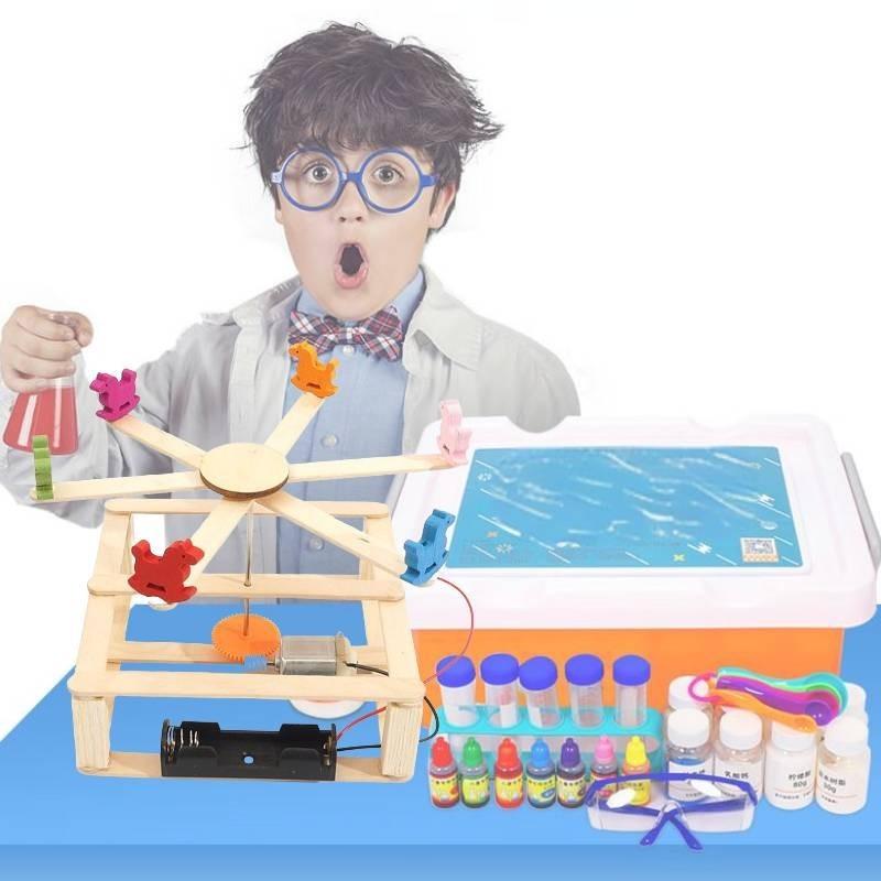 Pädagogisches DIY Drehkarussell Holz Wissenschaftsexperimentierkasten Anpassbar
