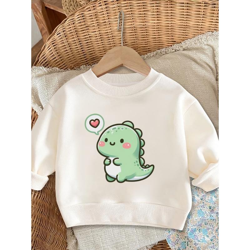 European Size A Brightly Colored Print Pattern, a Comfortable And Skin-Friendly Round-Neck Sweatshirt for Baby Girls, Perfect for Everyday Wear