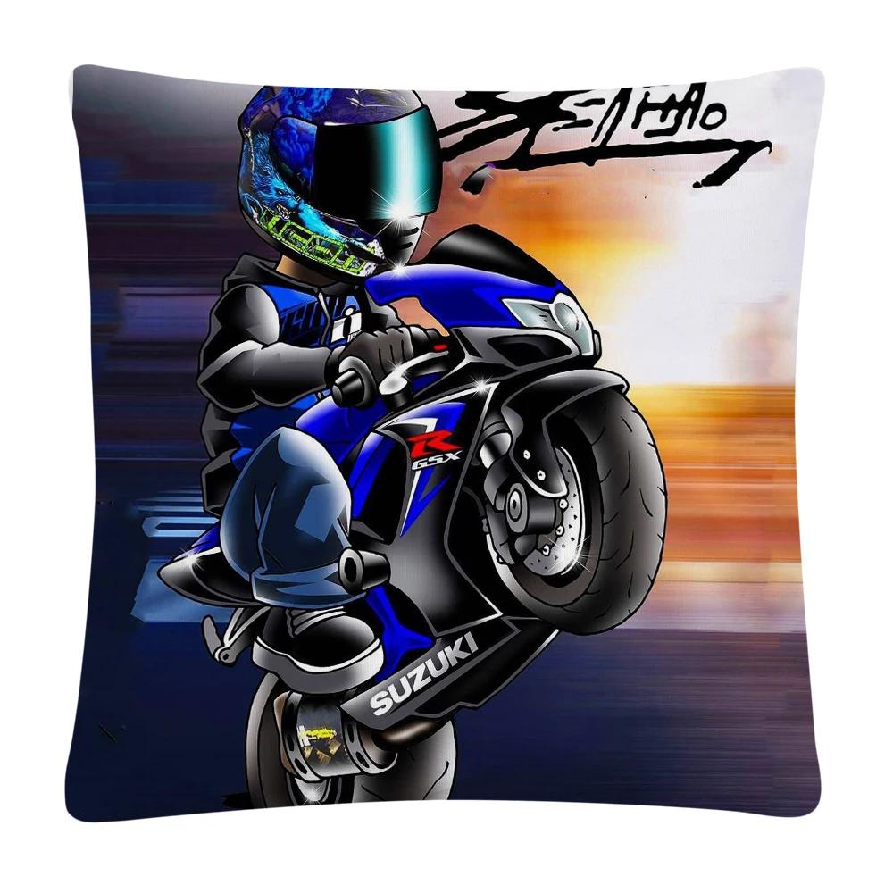 Stunt Sports Cartoon Pattern Soft Polyester Pillow Case for Sofa Home Car Decoration Pillowcase