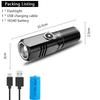 Powerful Mini LED Flashlight Super Bright Zoom Tactical Flashlight USB Rechargable Outdoor Camping Emergency Waterproof Torch