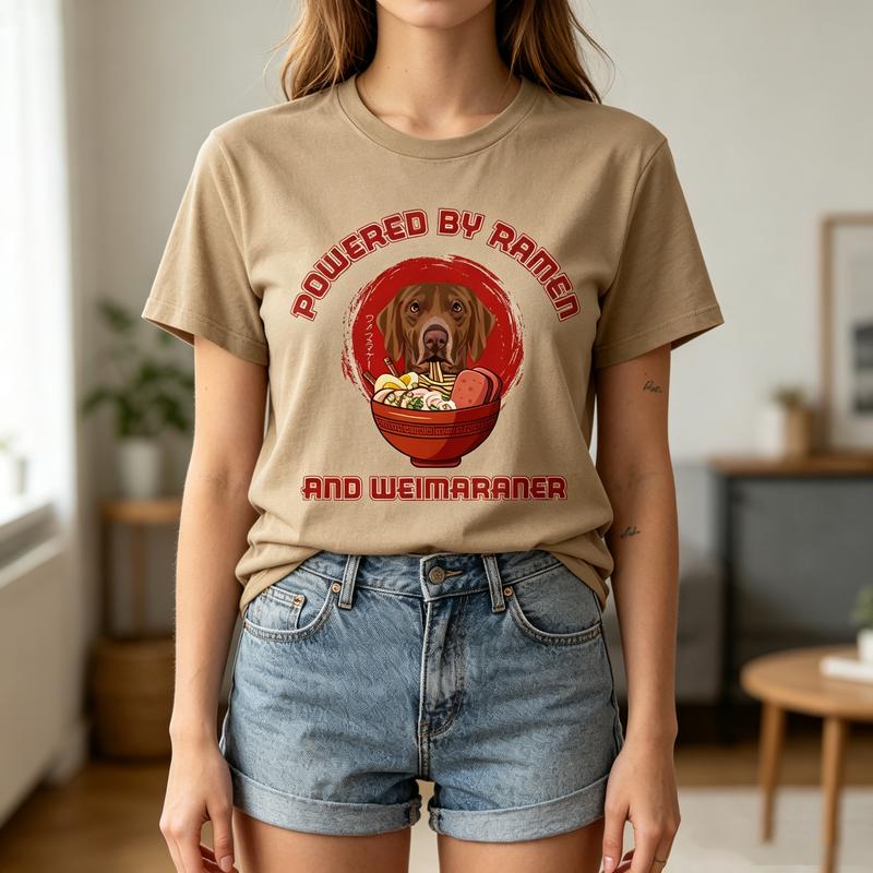 Vintage Weimaraner RaUnisex Tee Cute Dog RaUnisex Print Unisex Unisex Cotton Short Sleeve Trendy Streetwear Gift For Dog And Food Fans