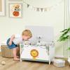 Coffre à jouets avec couvercle, Charnières de sécurité et poignées rainurées, Organisateur de rangement pour jouets pour enfants, Salon, Salle de jeux, Vert