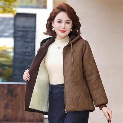 Winter Cotton Coat Women's Autumn and Winter Hooded Cotton-padded Coat Noble Short Velvet Top