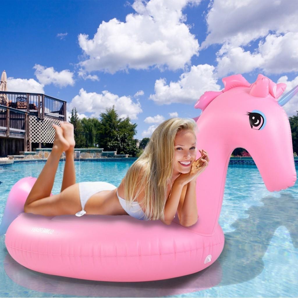 Inflatable Adult Largesized Toy Swan Flamingo Unicorn Float Circle Swimming