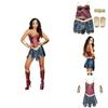 Costume da Supereroina Sexy Wonder Woman in Tessuto di Nylon per Halloween e Feste in Costume