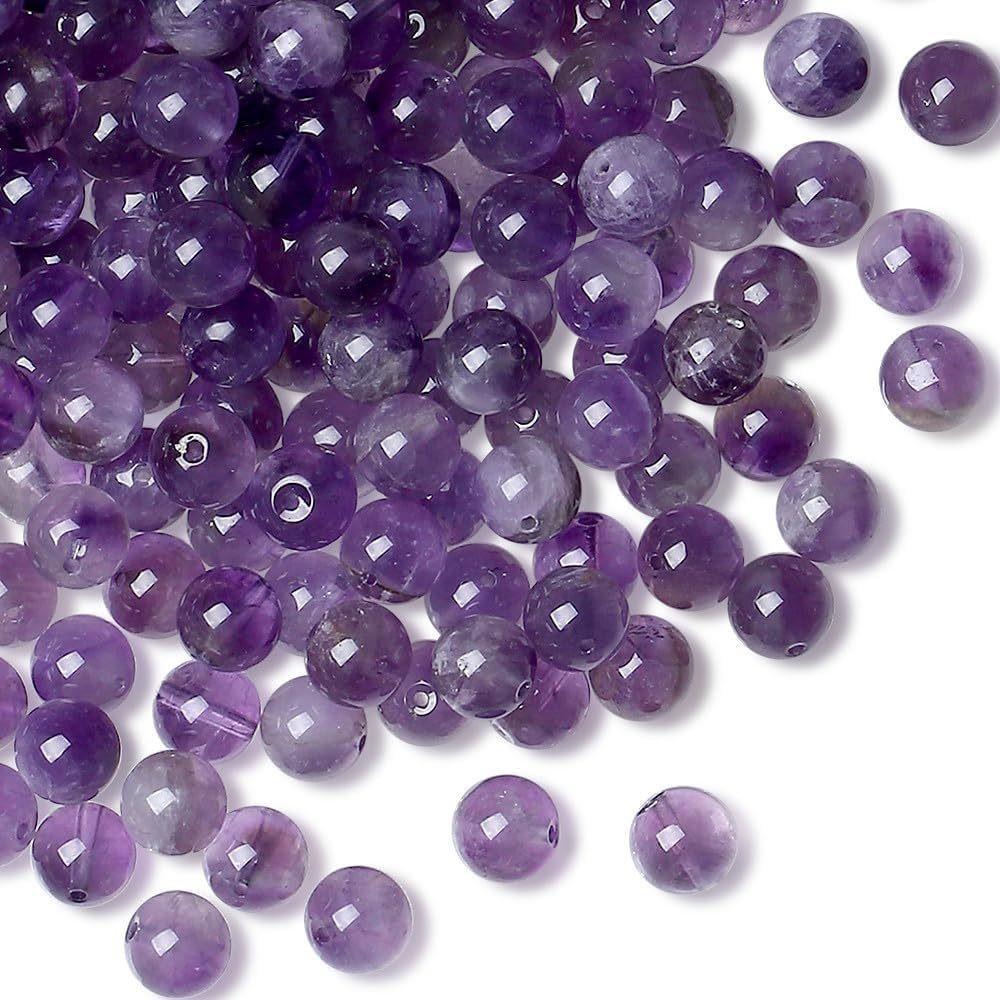 Amethyst Violet Natural Stone 4/6/8/10/12mm Beads 15"Strand Smooth Loose Spacer Beads for Jewelry Making DIY Bracelets Accessories