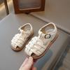 New style sandals for girls, woven casual baby shoes, children's comfortable beach shoes, breathable sandals