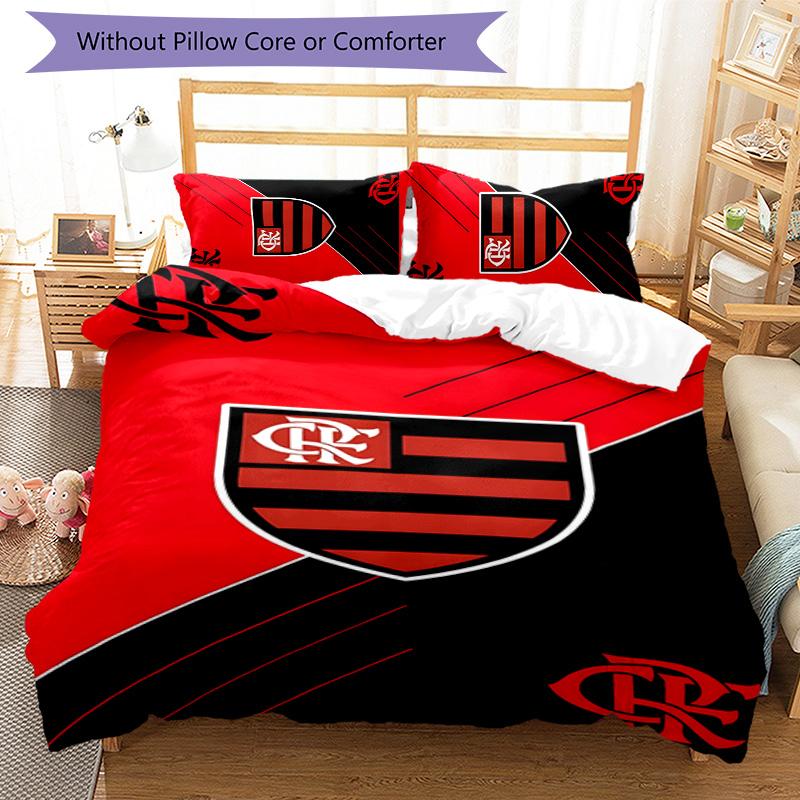 Flamengo 3-teiliges Bettwäsche-Set Bettbezug Verschluss Enthält 1 Bettbezug & 2 Kissenbezüge für Alle Jahreszeiten Schlafzimmer Zuhause Wohnheim Dekor