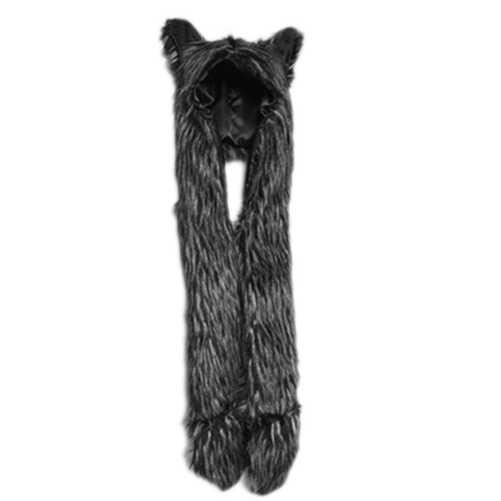 Earflap Glove Hat Soft Furry Headwear Glove Scarves Hats Fashionable Winter Hat Winter Headwear