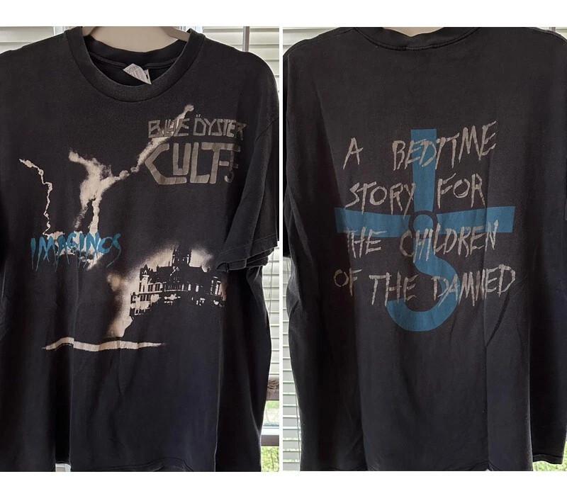 1988 Blue Oyster Cult band Reprint 2 sided Basic Black Unisex Unisex T-Shirt M