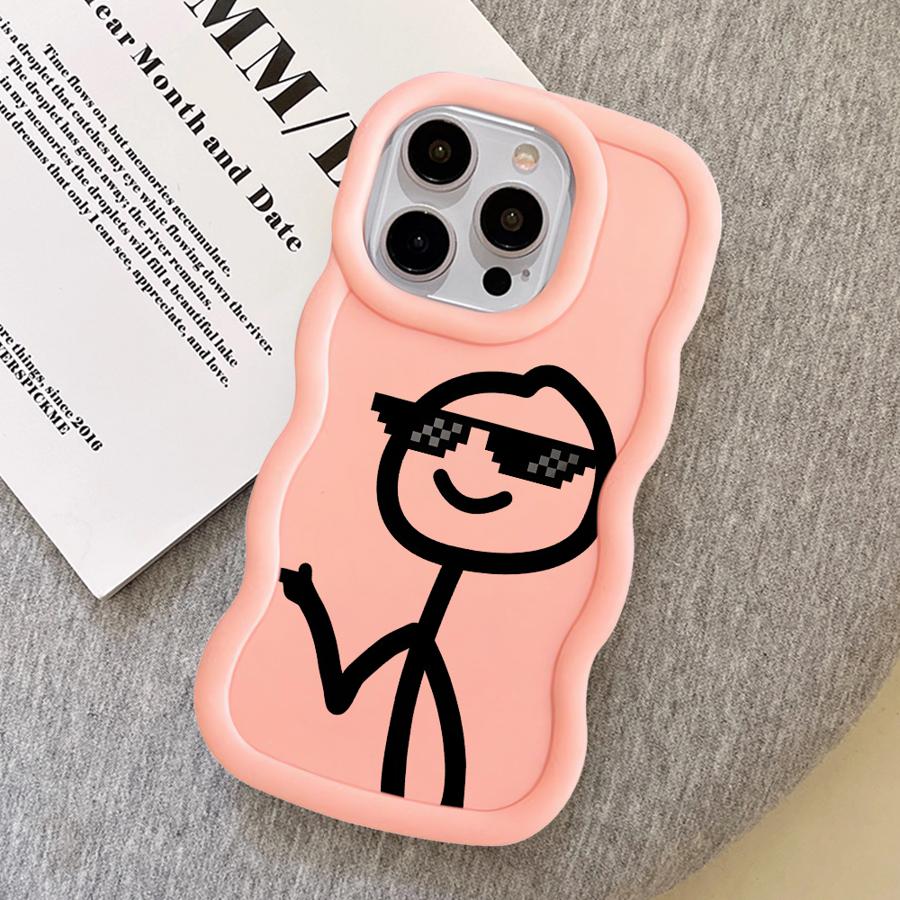 

Soft Phone Cover Case for iPhone 12 14 13 8 17 Air 15 Plus XR 11 16 Pro Max Cool Line People iPhone17