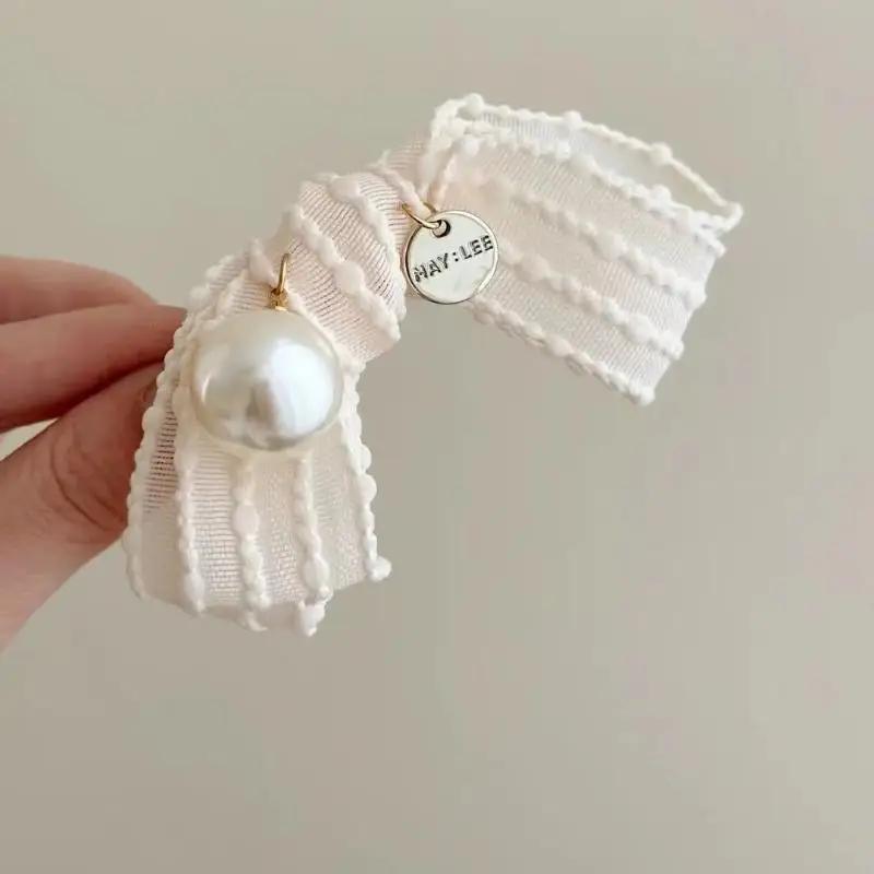 

Pearl Bow Hair Accessories Clip Girly Temperament Sweet Hair Clip Duckbill Clip Side Bangs Clip Pearl Hair Clip