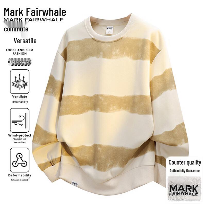 Mark Fairwhale Men's Casual Round Neck Long Sleeve Sweatshirt