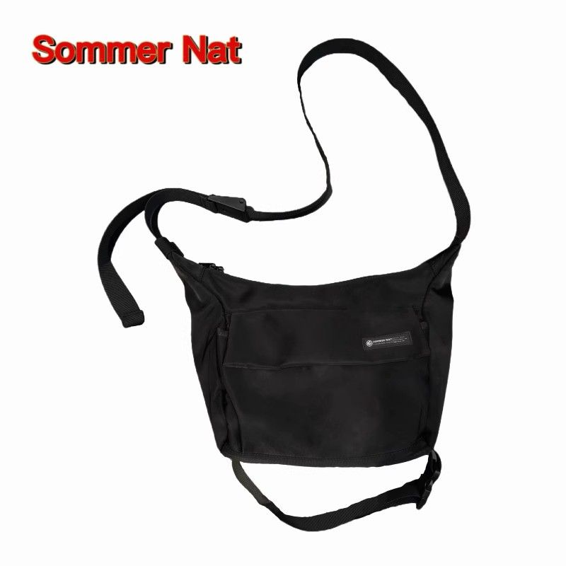 

HMN Studio × Sommer Nat Bloggers Same Style Easiest for Match Waterproof Multi-Storage Messenger Bag Black (In Stock)