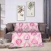 Rosa Erdbeer-Decke Camping Flanell-Kuscheldecke Für Schlafzimmer Super Warm Benutzerdefinierte Qualität Tagesdecke Geburtstagsgeschenk