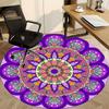 1pc Mandala Pattern Chair Carpet for Office, Round Polyester Mat, Indoor Decor for Office, Easycare Fabric, Washable Non-slip Area Carpet