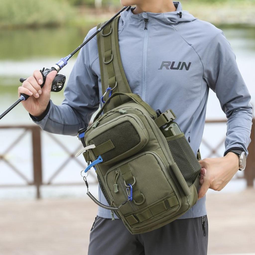 Crossbody Bag Unisex Oxford Multi Pocket Fishing Outdoor