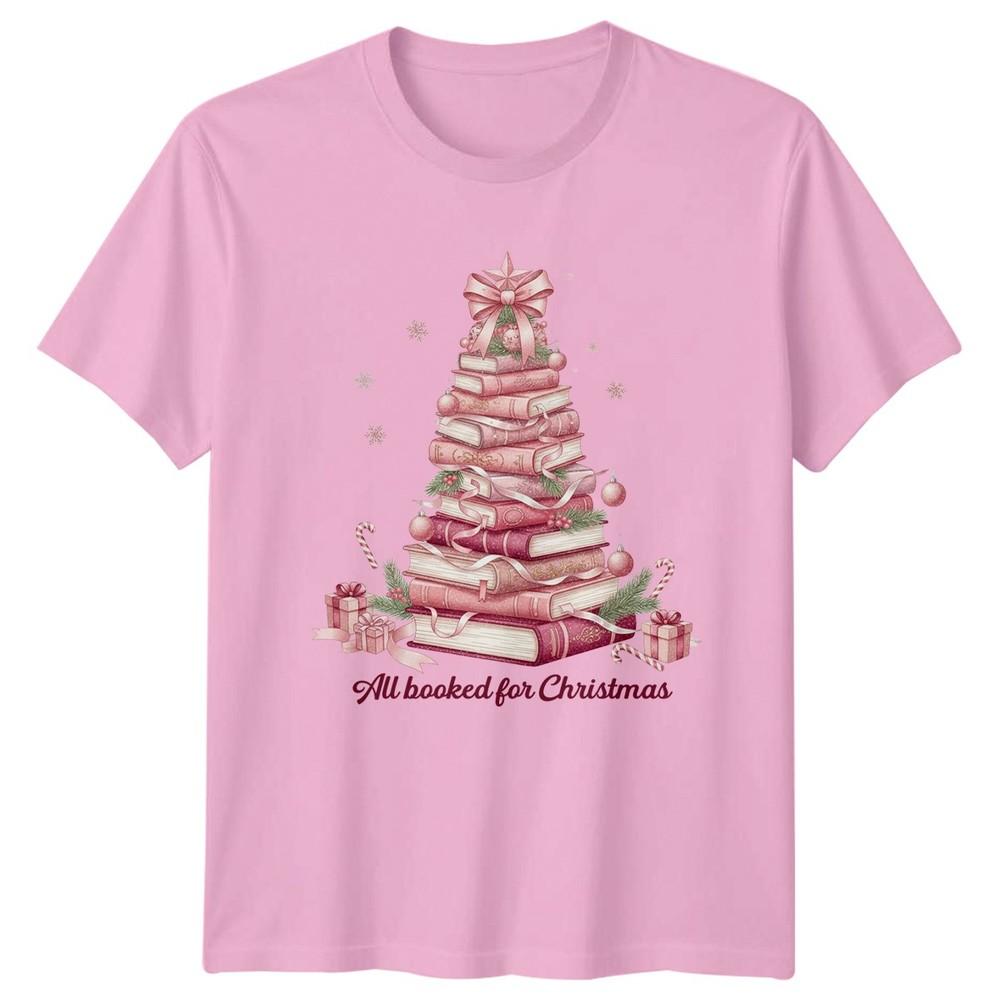All Booked For Christmas Books Christmas Holiday Unisexs TShirt Unisexs Graphic Tee