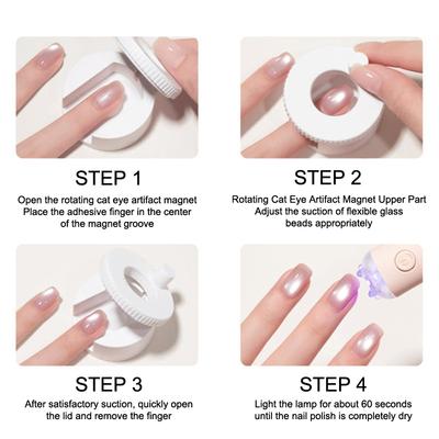 Ímã Rotativo para Unhas Cat Eye Larga Efeito Vidro Contas de Luz Forte Automático Magnético para Nail Art para Esmalte em Gel