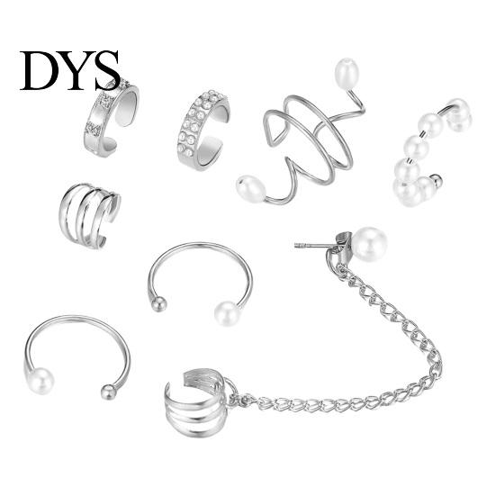 Commute Cartilage Earrings 1 Set Ear Clips Faux Pearl Rhinestone Different Shape Non-piercing C-shaped Decoration Jewelry Prom Party Cuffs