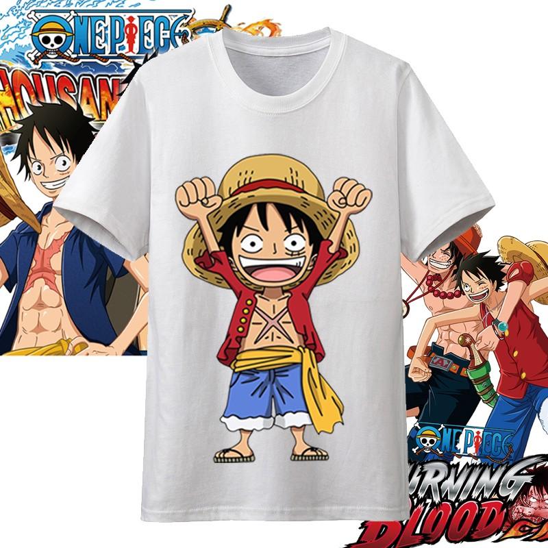 One Piece Anime Character Printing Oversized Cotton Tshirt Men and Women Comfortable Y2K Childrens Clothing Summer Tshirt