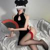 Sexy Underwear Retro Female Sexy Hot High Split Cheongsam Hollowed Out After Straps Seduction Uniform Set