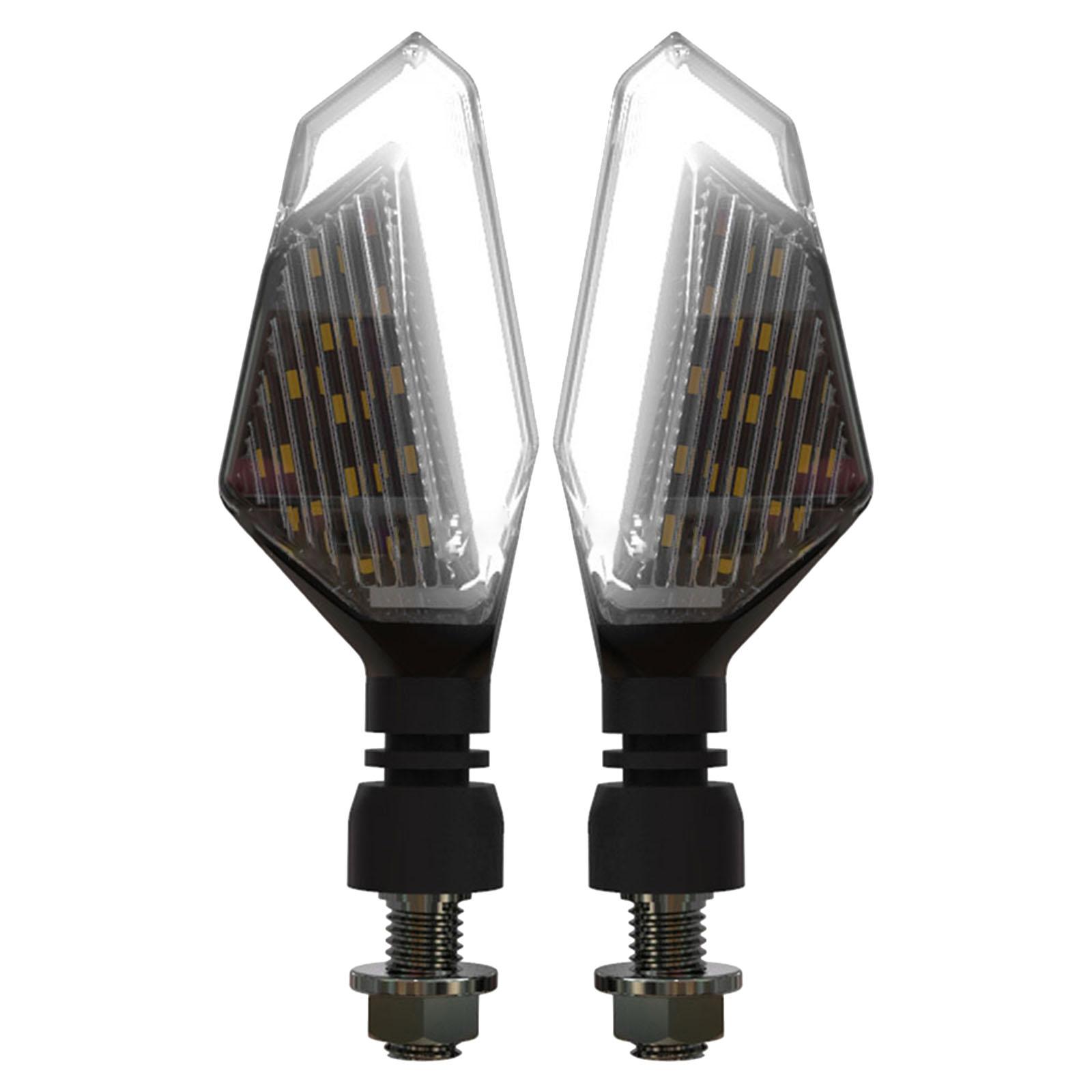 

Светодиодные поворотники и ходовые огни для мотоцикла, комбинация высокой яркости, подходят для ежедневных поездок на работу, 2 шт. белый