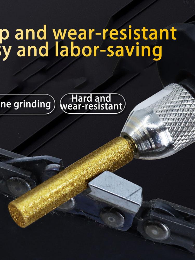15pcs Stone File Sharpening Diamond Coated Cylindrical Burr Chainsaw Sharpener for Electric Grinder Engraving Machine