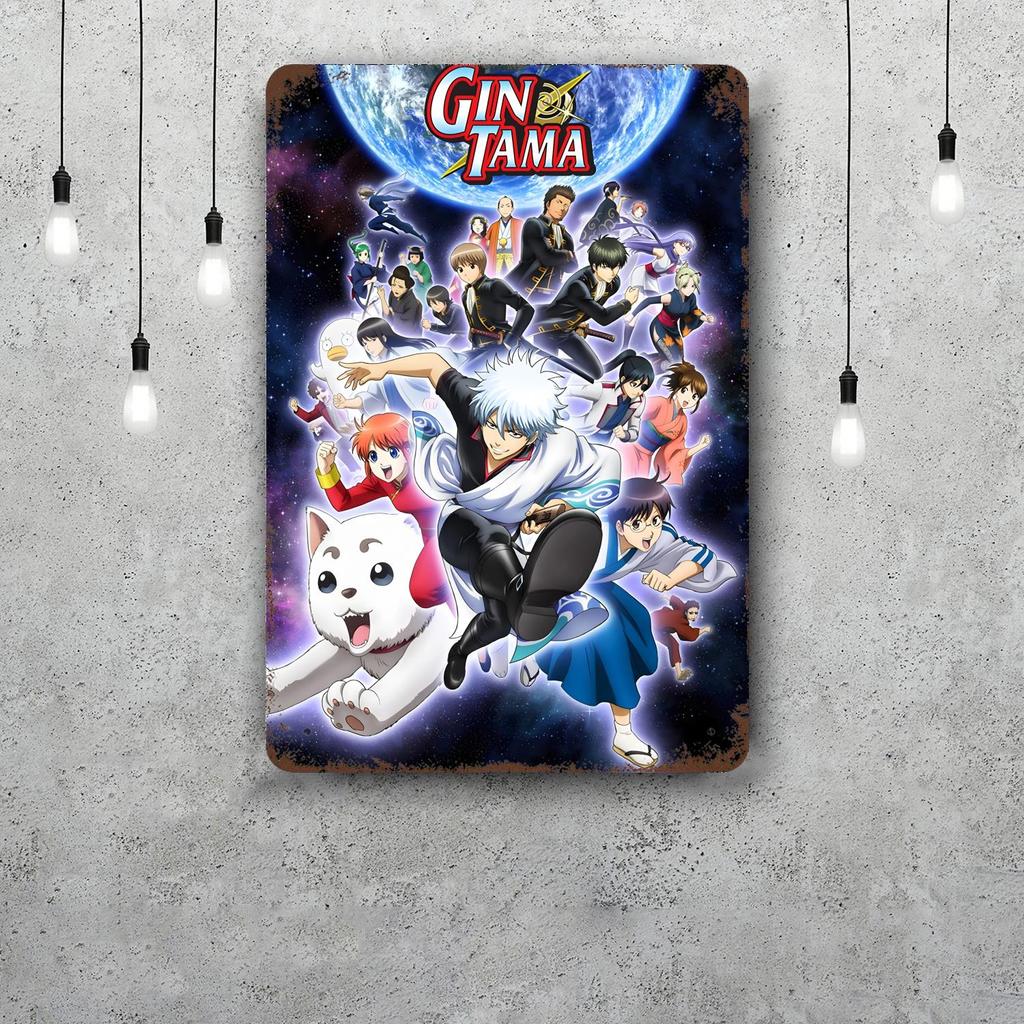 Classic Japanese Anime Art Gintama Funny Bar Metal Sign Retro Plaque Vintage Sign Alcohol Drinker Pub Club Kitchen