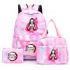 3ks/set Anime Demon Slayer Batoh pro dívky Chlapci Back To School Bag with Lunch Bag Student Bookbag Muži Ženy Cestovní taška Mochil