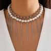 Imitation Pearls Choker Tassels Necklace Fashion Collar Necklace Jewelry