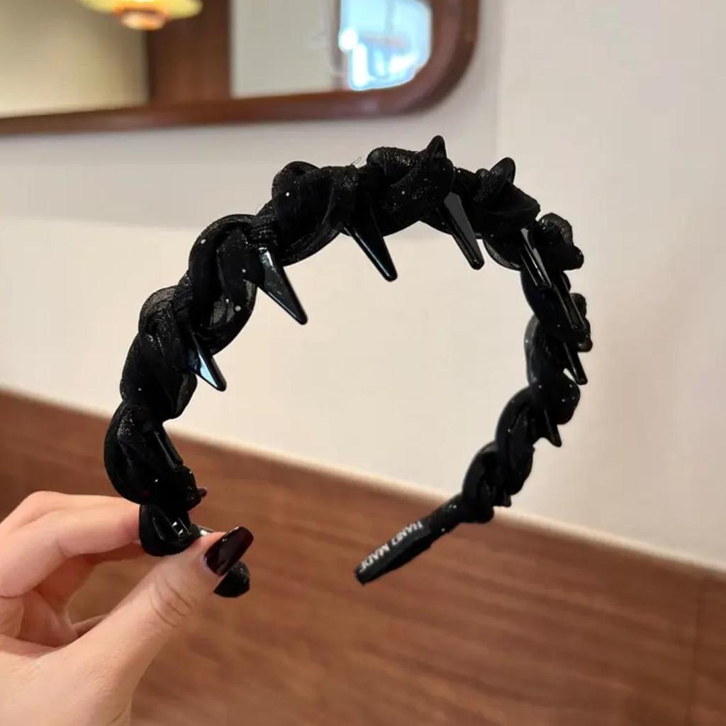 Luxuriöses gewelltes Stoff-Stirnband für Frauen - Rutschfest, hochkroniges Haaraccessoire zum Gesichtwaschen