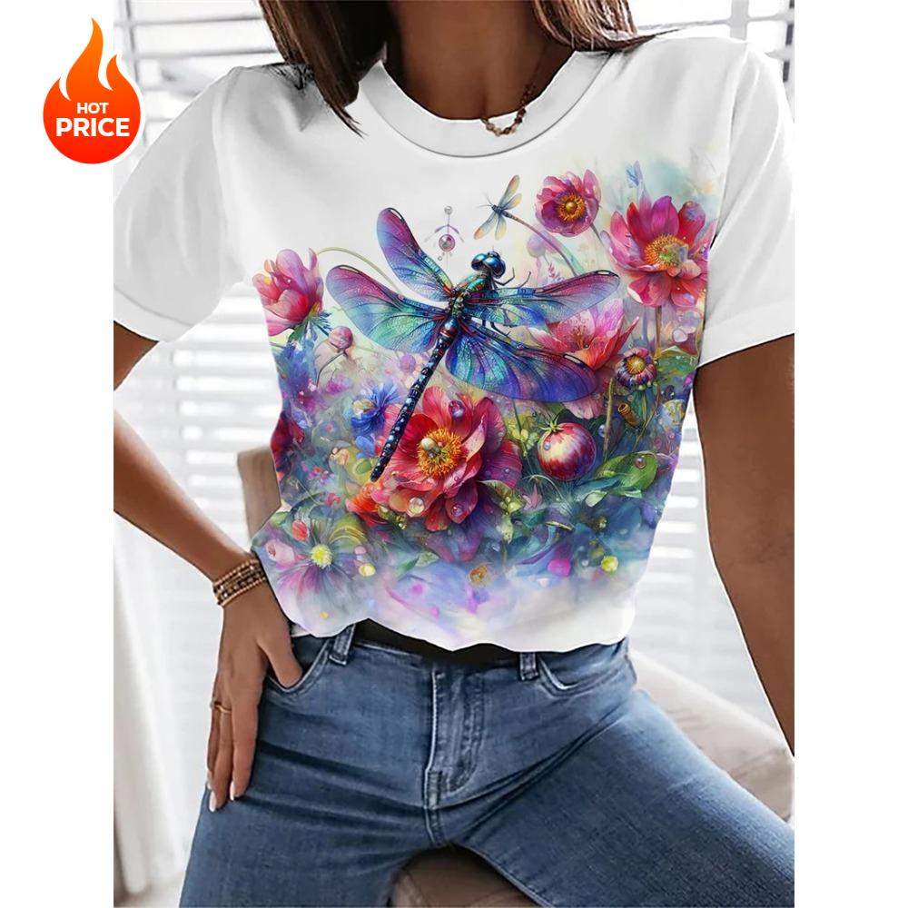 3d printed T-shirt women's graphic casual short-sleeved blouse girl O-neck Y2K T-shirt beautiful woman's clothes