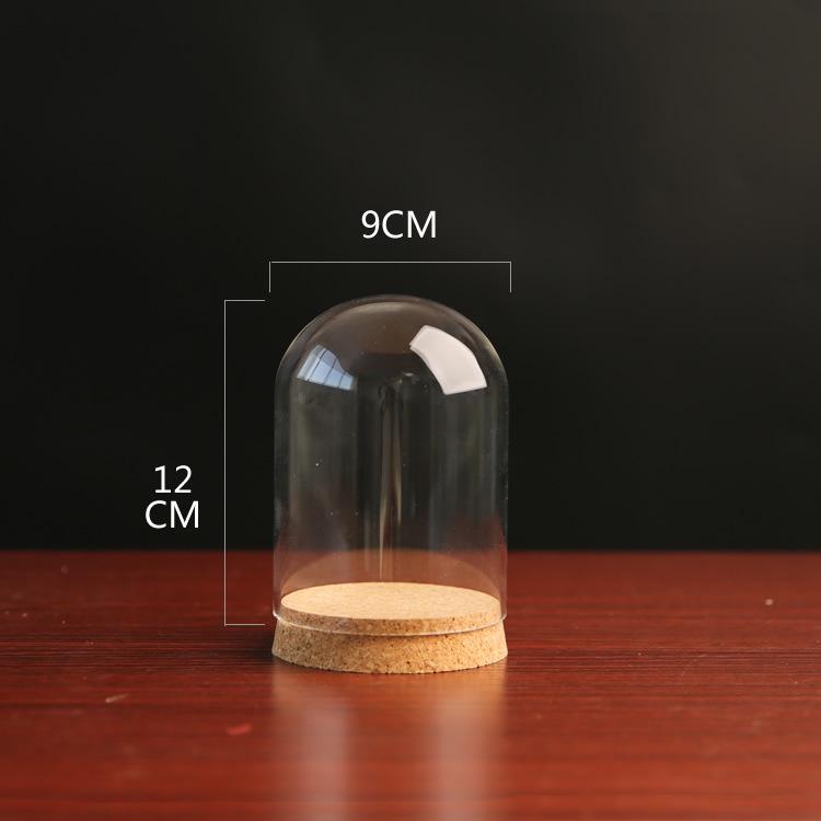 Dustproof Glass Cover for Preserved Flower Display, Clay Figures & Felt Dolls