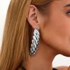 Design Hollow Ginkgo Leaf Metal Earrings, Fashion Shell Pattern Ear Studs For Women