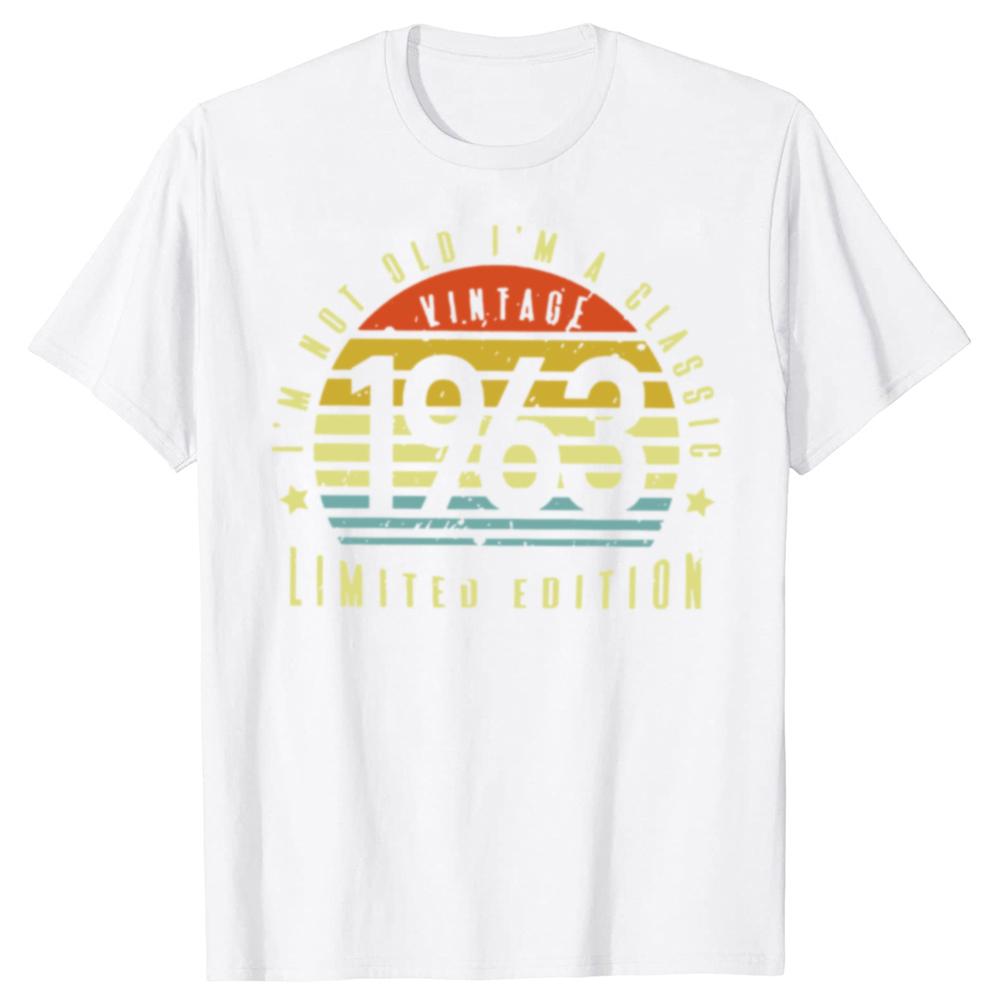 Limitiertes 1963 Gedrucktes Herren Freizeit T-Shirt Sommer Täglich Outdoor Straße Herren T-Shirt 1963 Jahr Herren Geburtstagsgeschenk Mode T-Shirt