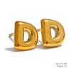 Yhpup 26 Initial Letter A-Z  Stainless Steel Gold Color Stud Earrings 18K PVD Waterproof Plated Daily Versatile Basic Jewelry